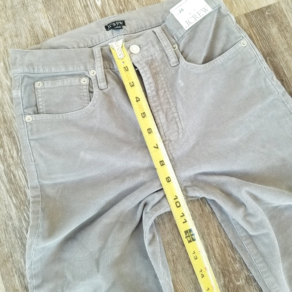 J. Crew Women's Stretch Corduroy Vintage Slim Straight Pants High Rise NWT Grey - Picture 11 of 16
